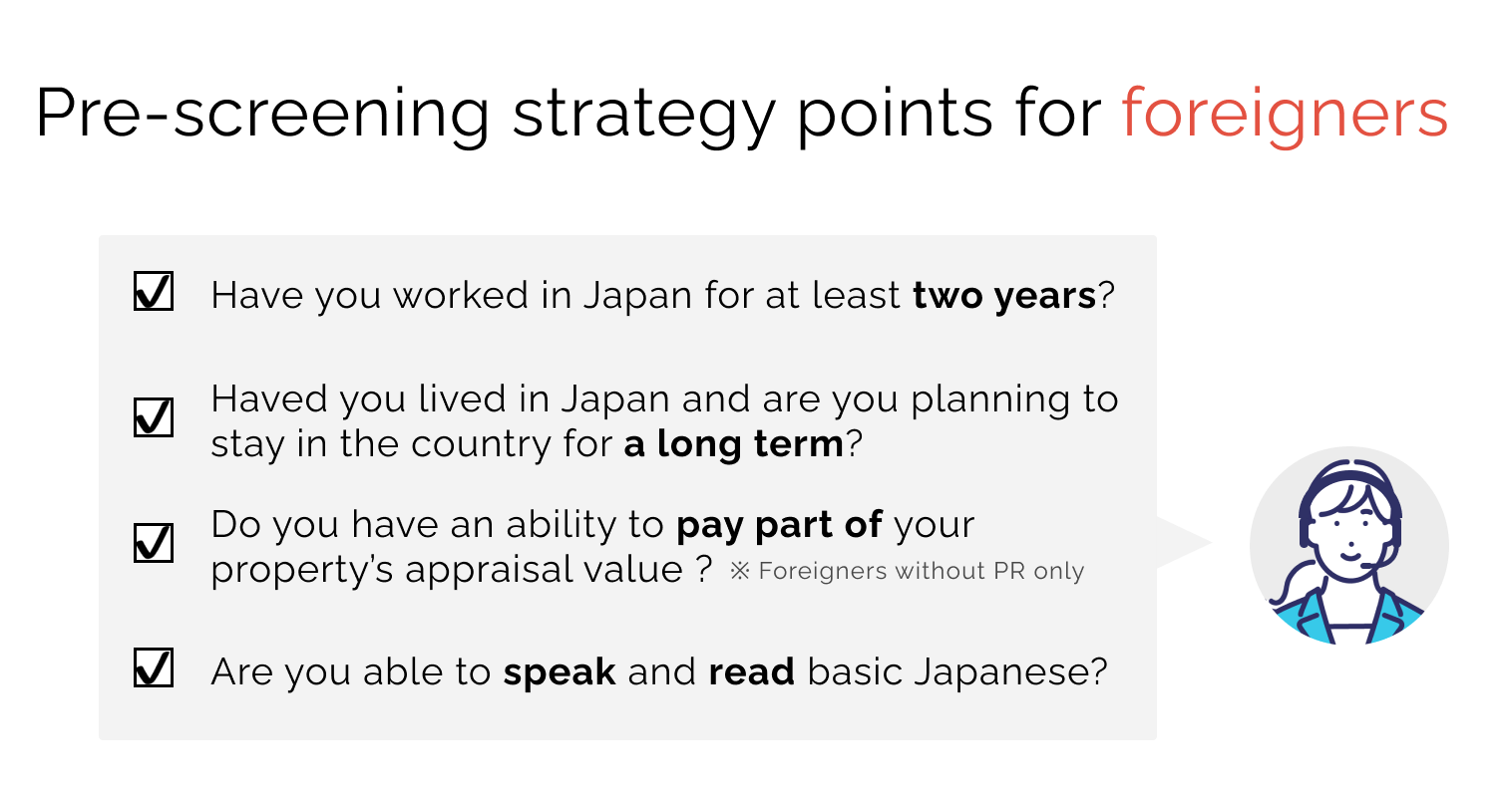 Pre-screening strategy points for foreigners
